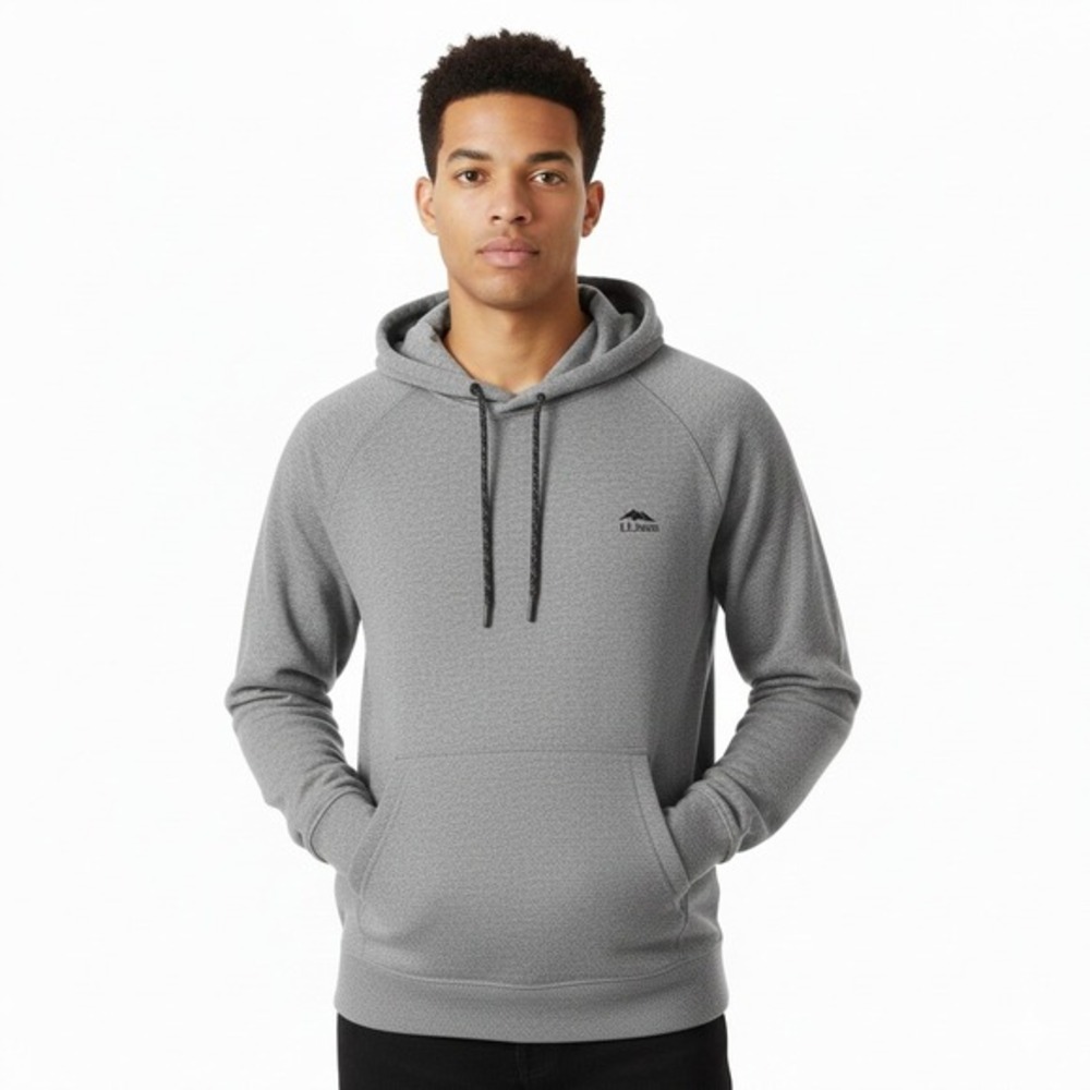 LL Bean Gray Slightly Fitted‎ Pullover Hoodie Mens XL Pocket Casual Minimalist